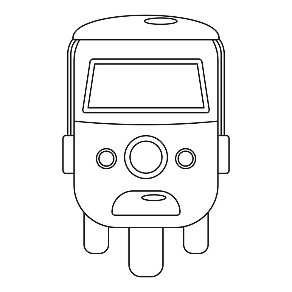 Rickshaw icon, outline style vector