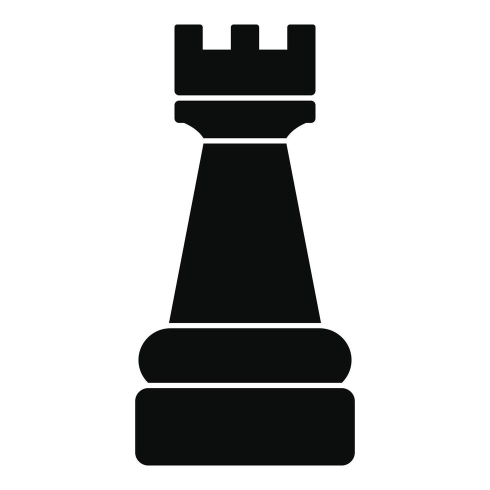 Black rook piece icon, simple style vector