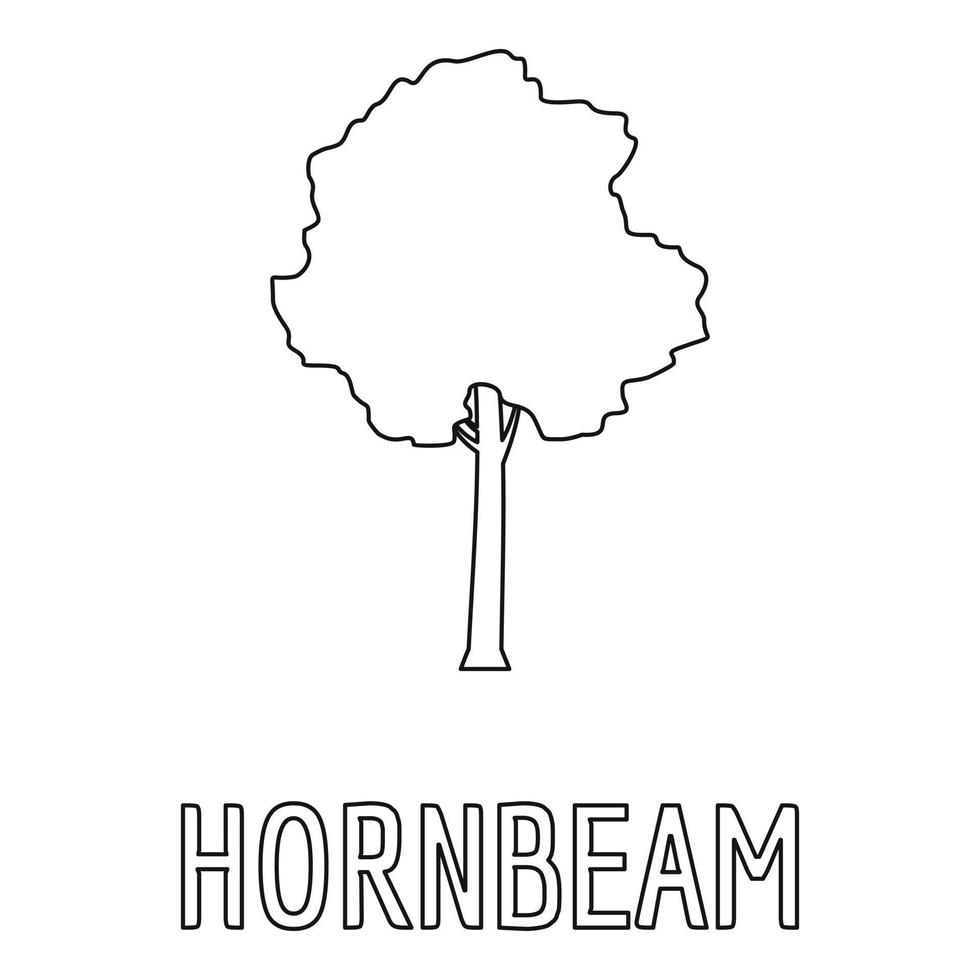 Hornbeam icon, outline style. vector