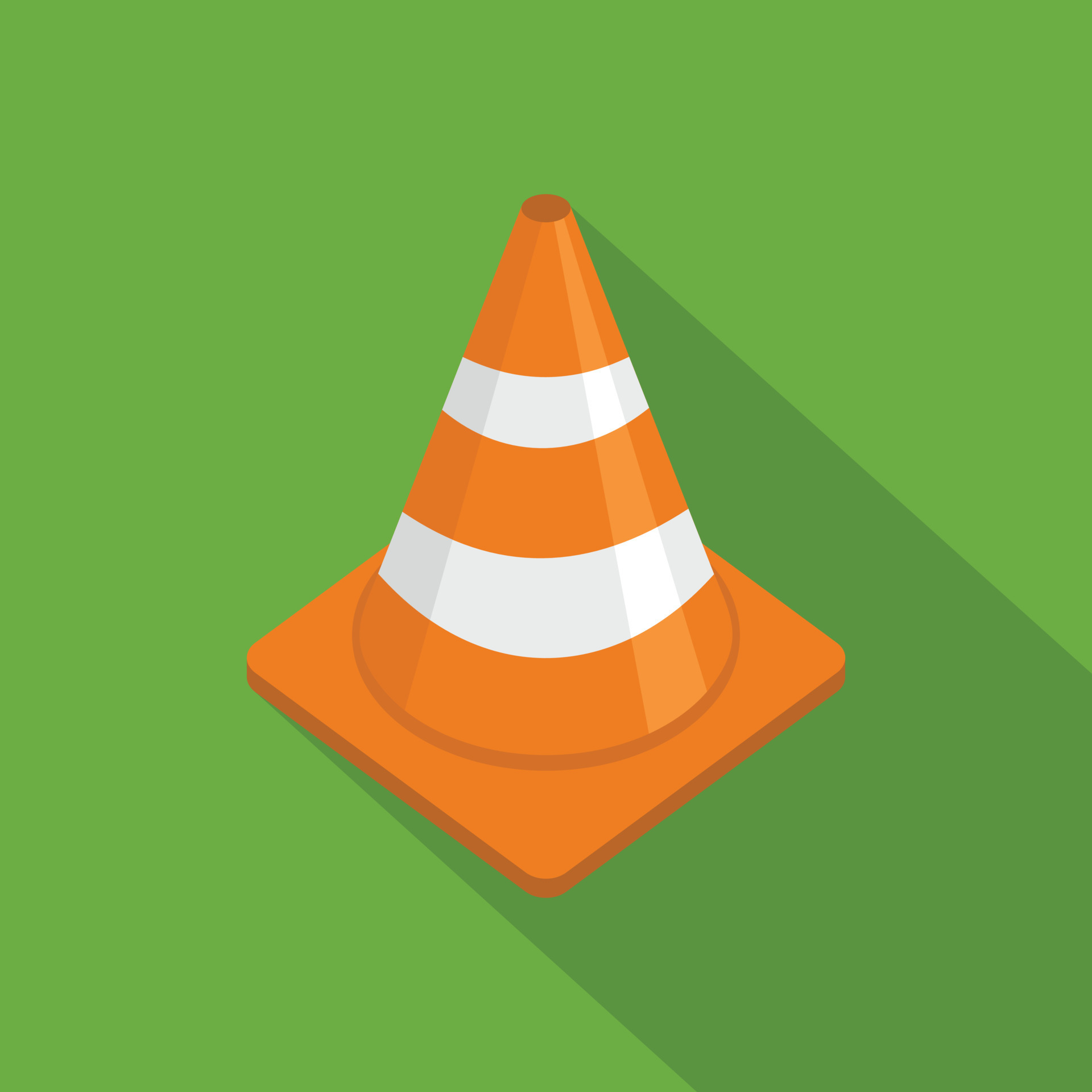 Alert cone icon, flat style 14410611 Vector Art at Vecteezy