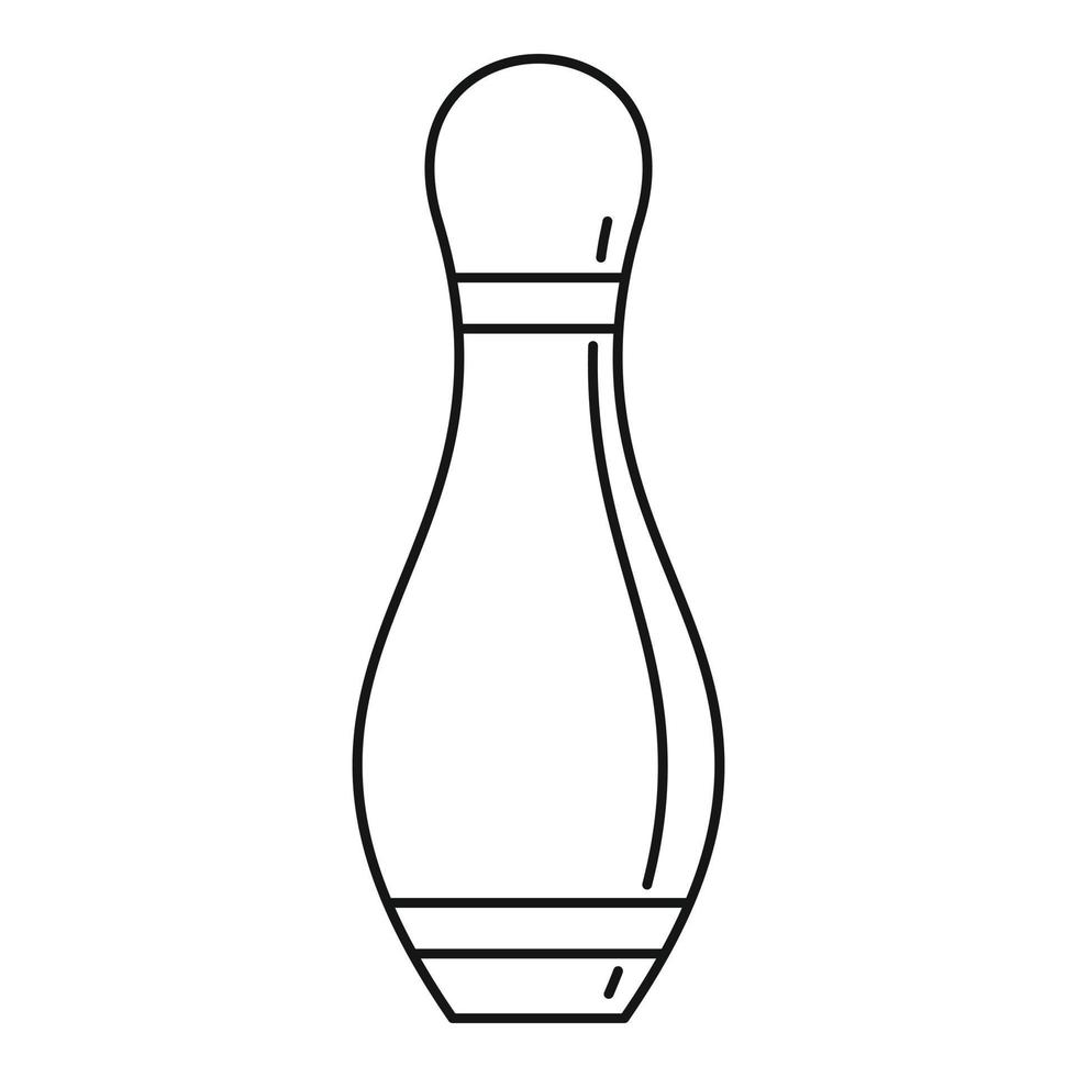 Bowling pin icon, outline style vector