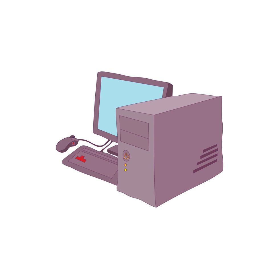 Computer icon, cartoon style vector