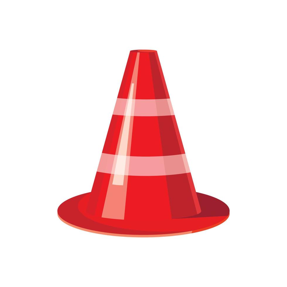 Traffic cone icon, cartoon style vector