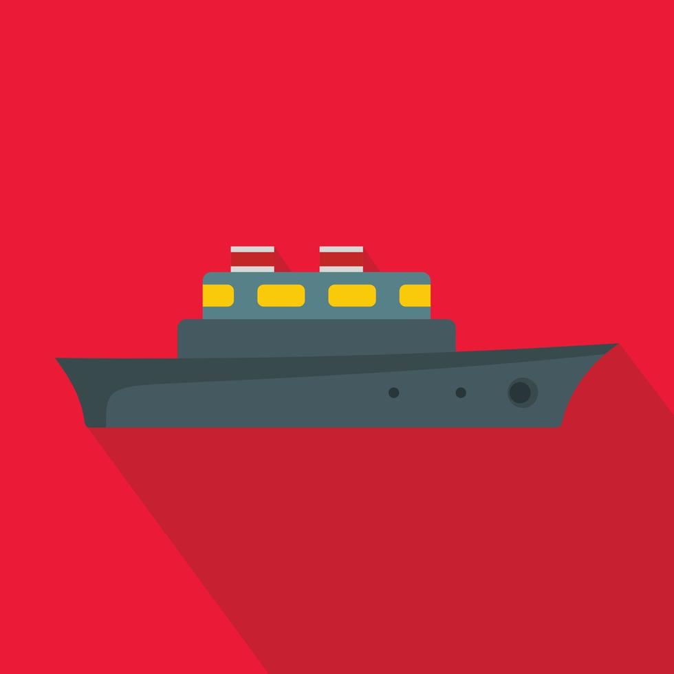 Ship ocean icon, flat style vector