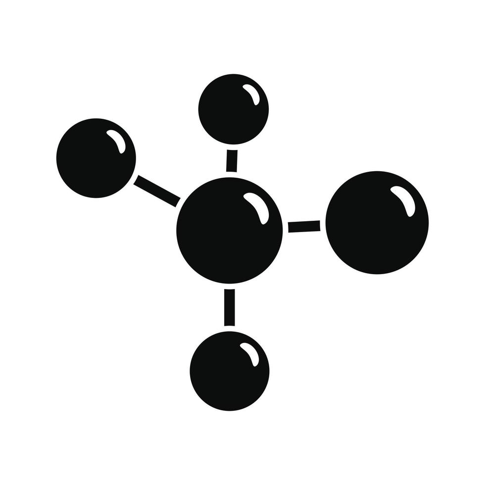 icono de molécula química, estilo simple vector