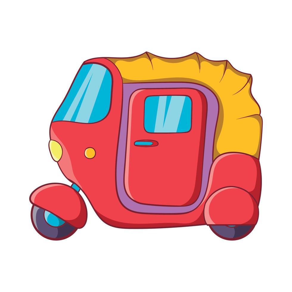 Auto rickshaw icon in cartoon style vector