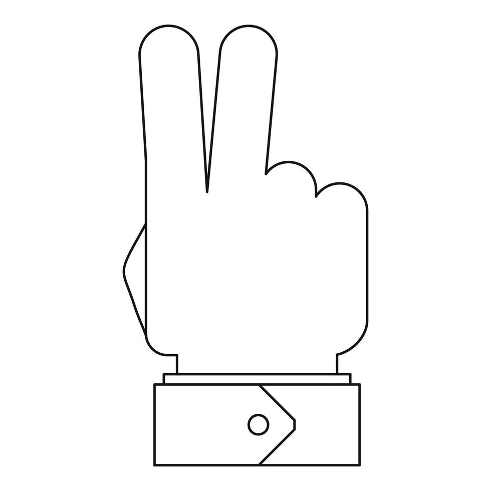 Victory gesture icon, outline style. vector