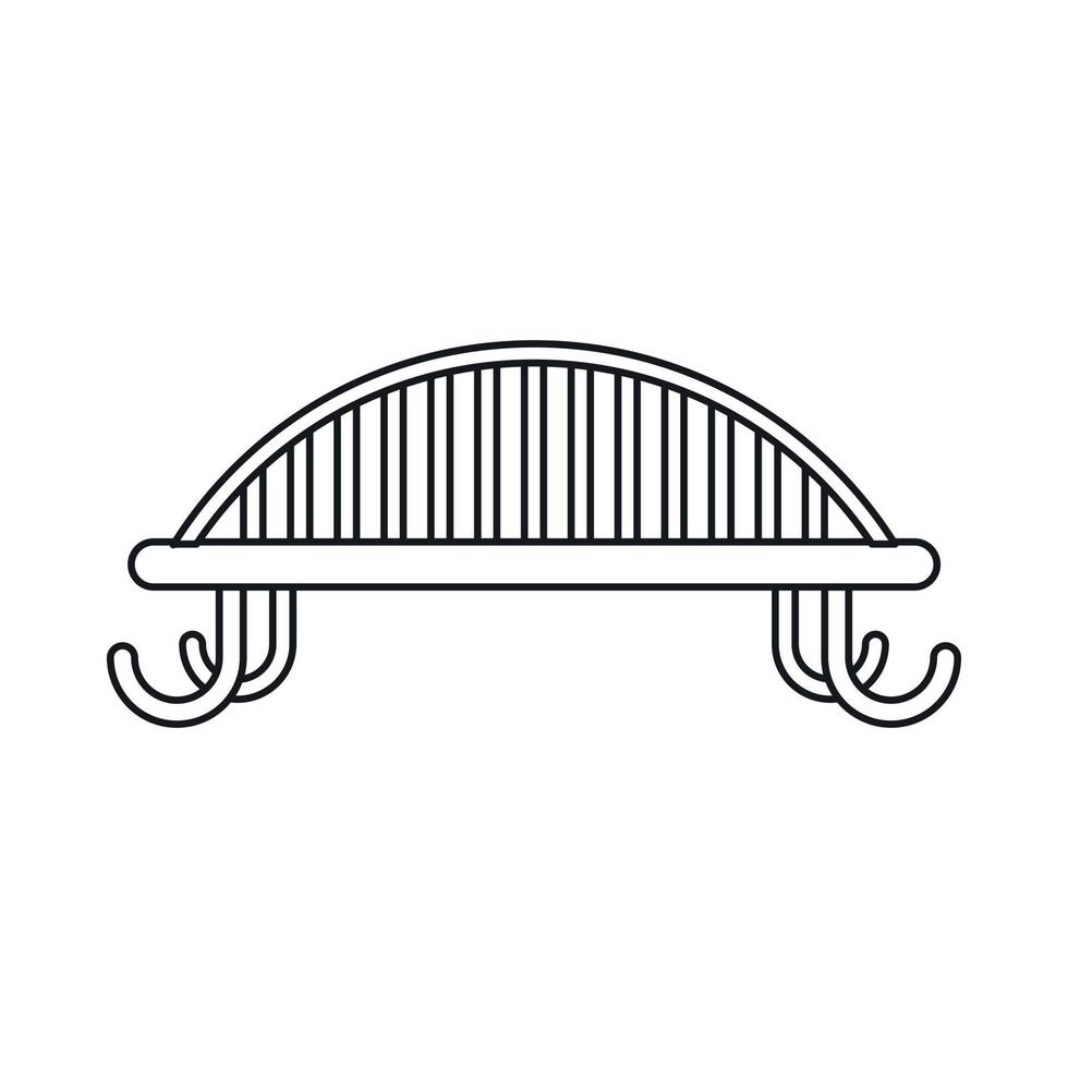 Bench with backrest icon, outline style vector
