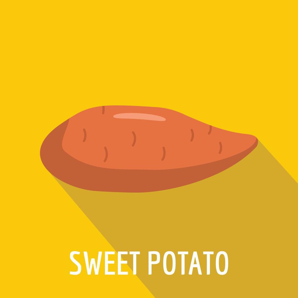 Sweet potato icon, flat style. vector