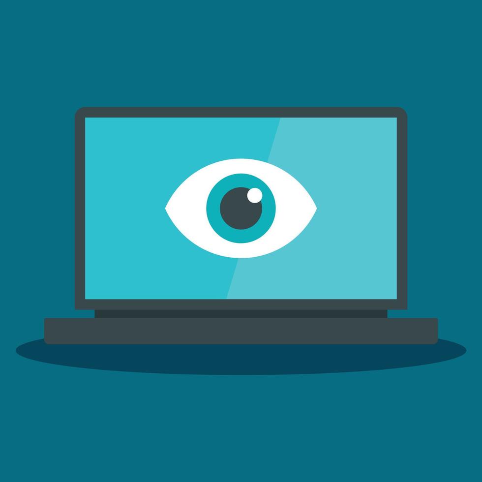 Laptop visualization icon, flat style vector