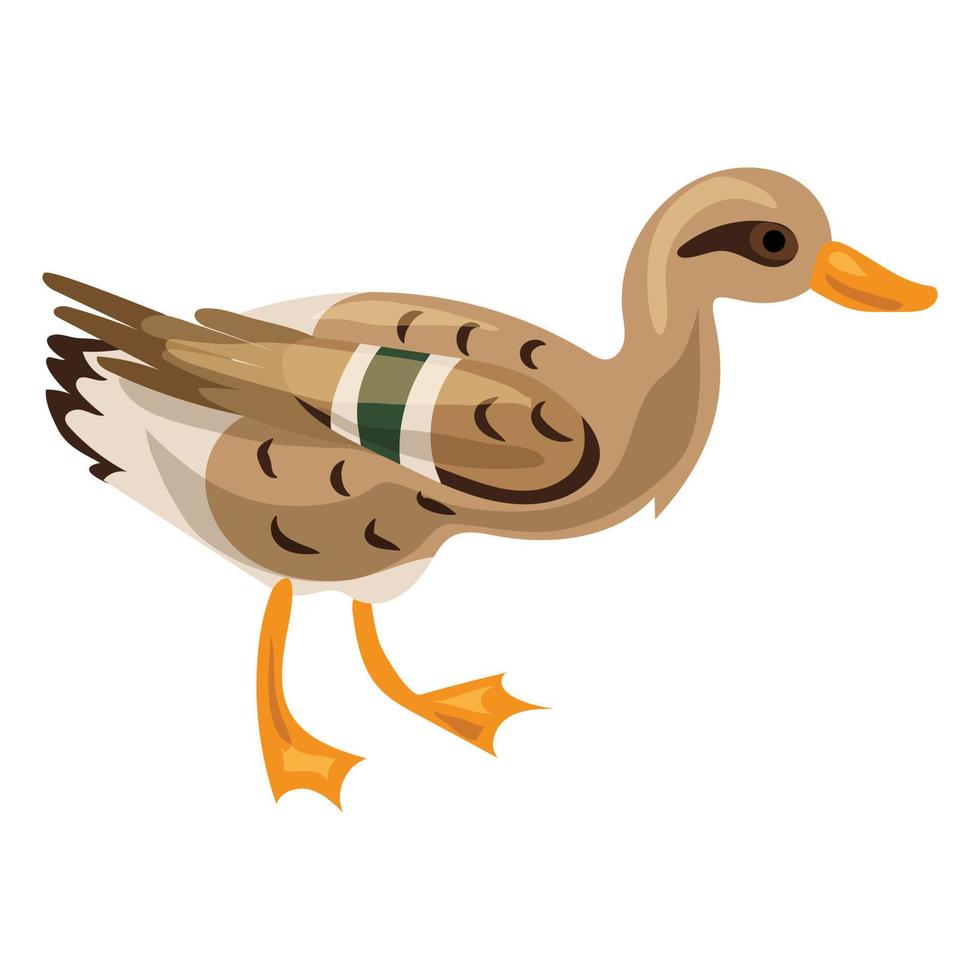 icono de pato salvaje, estilo de dibujos animados vector