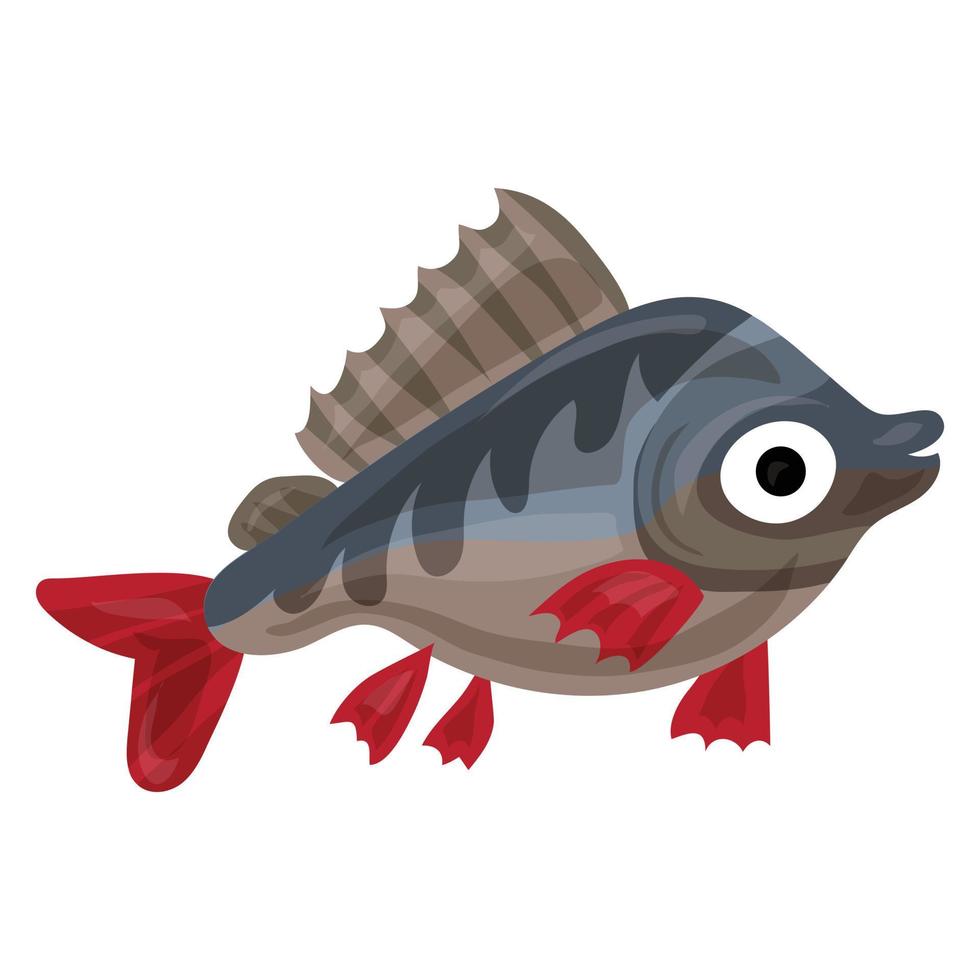 Trout fish icon, cartoon style vector