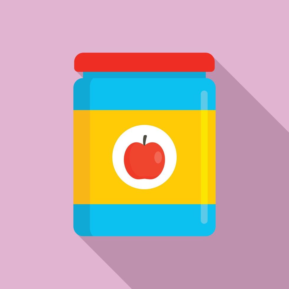 Apple toy jar icon, flat style vector