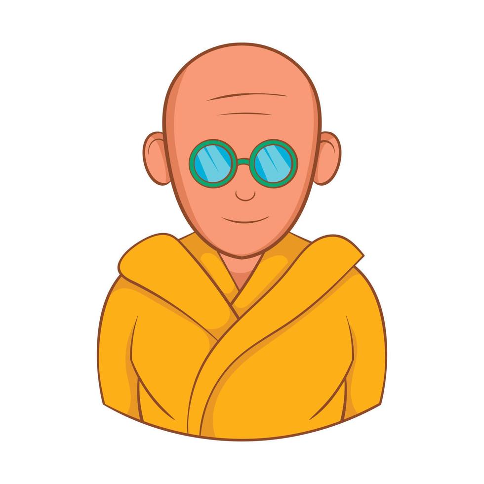Indian monk in sunglasses icon, cartoon style vector