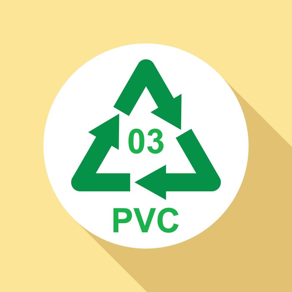 icono de signo de pvc, estilo plano vector