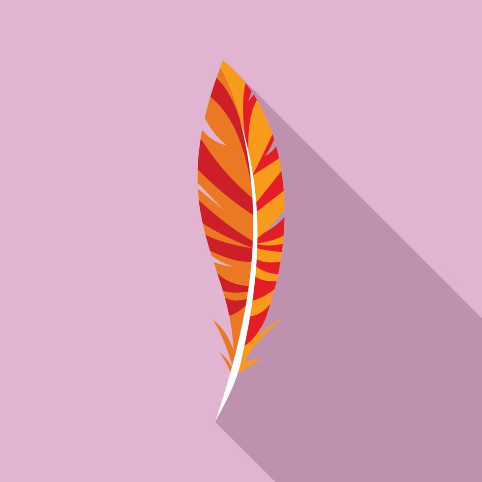 Wing feather icon, flat style vector