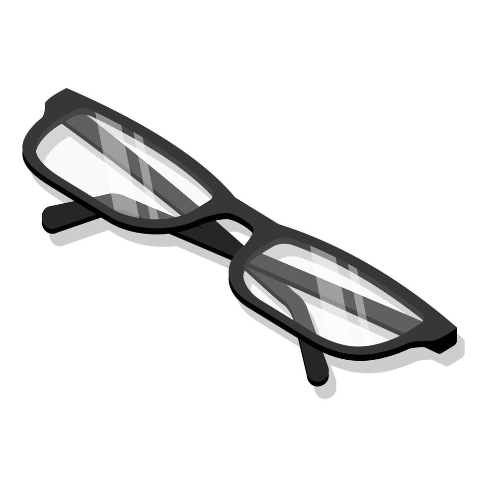 Glasses icon set, isometric style vector