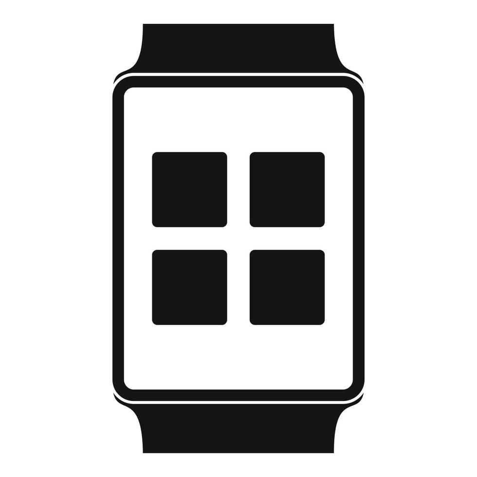 icono de relojes inteligentes, estilo negro simple vector