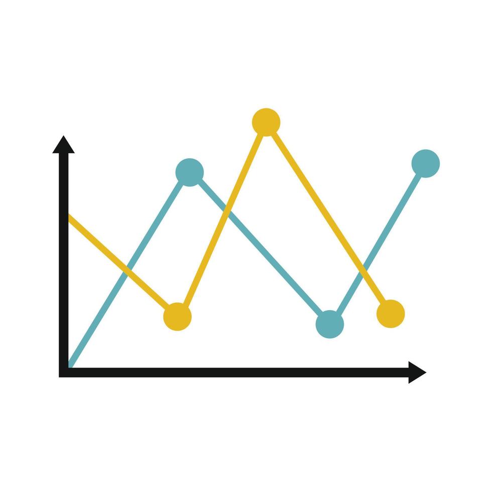 Line diagram icon vector flat