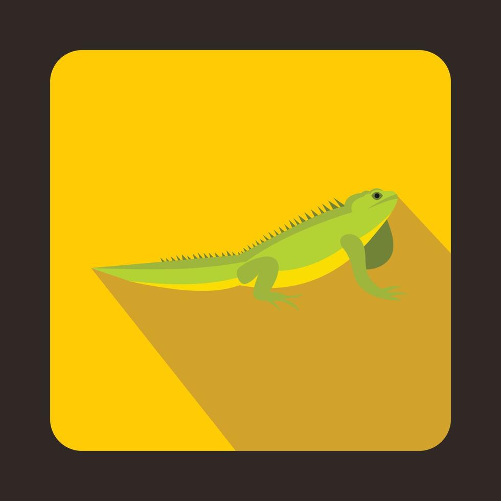 Iguana icon, flat style vector