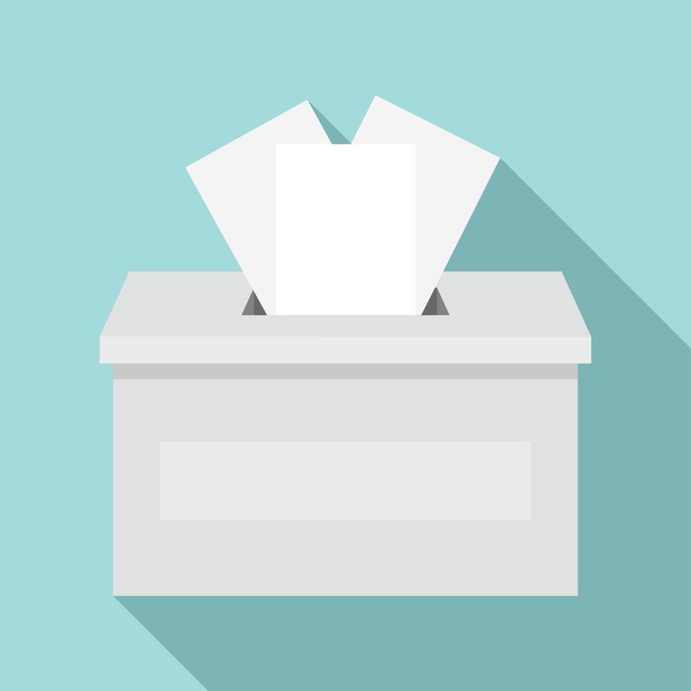 Ballot box icon, flat style vector