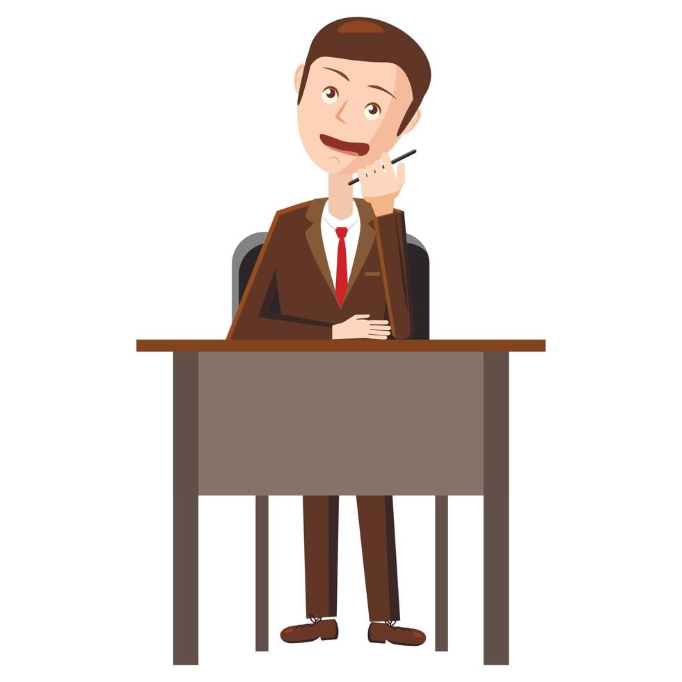 Businessman talking on phone icon, cartoon style vector