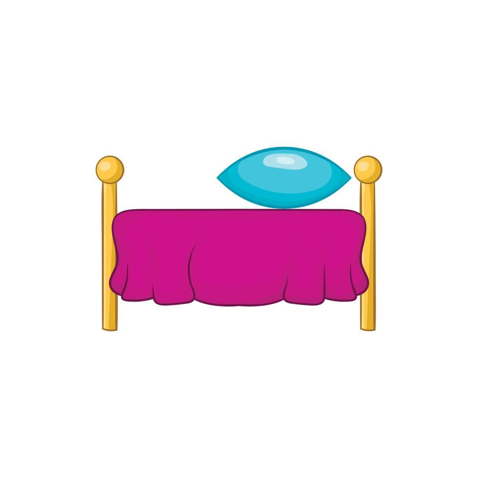 Bed icon in cartoon style vector