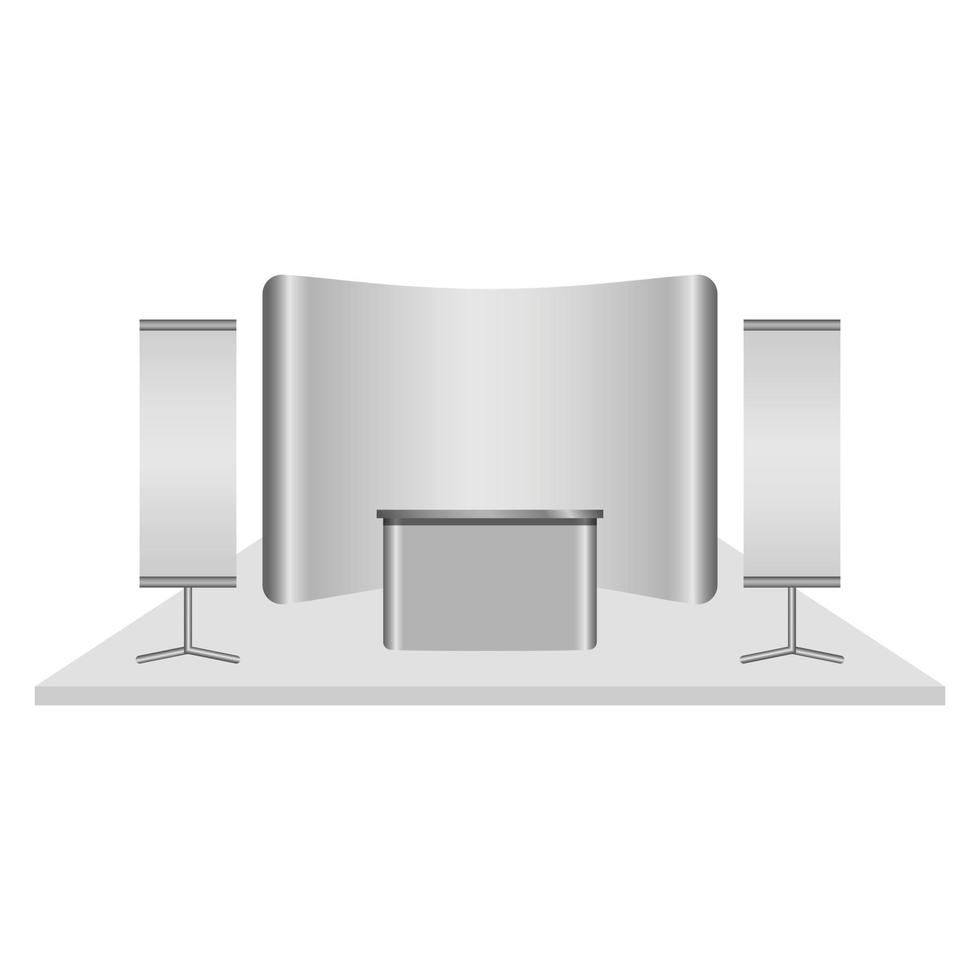 Reception desk mockup, realistic style vector