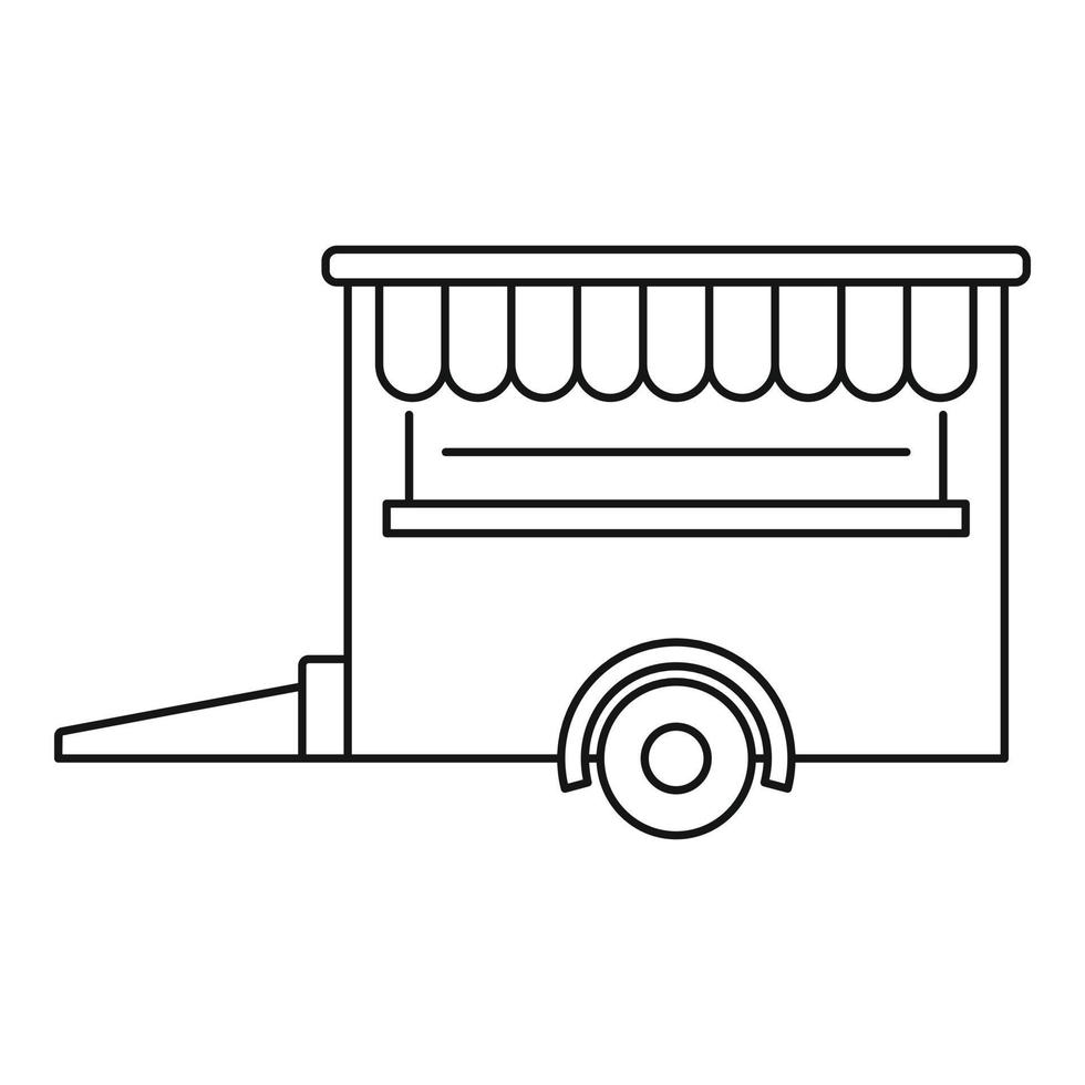 Food trailer icon, outline style vector