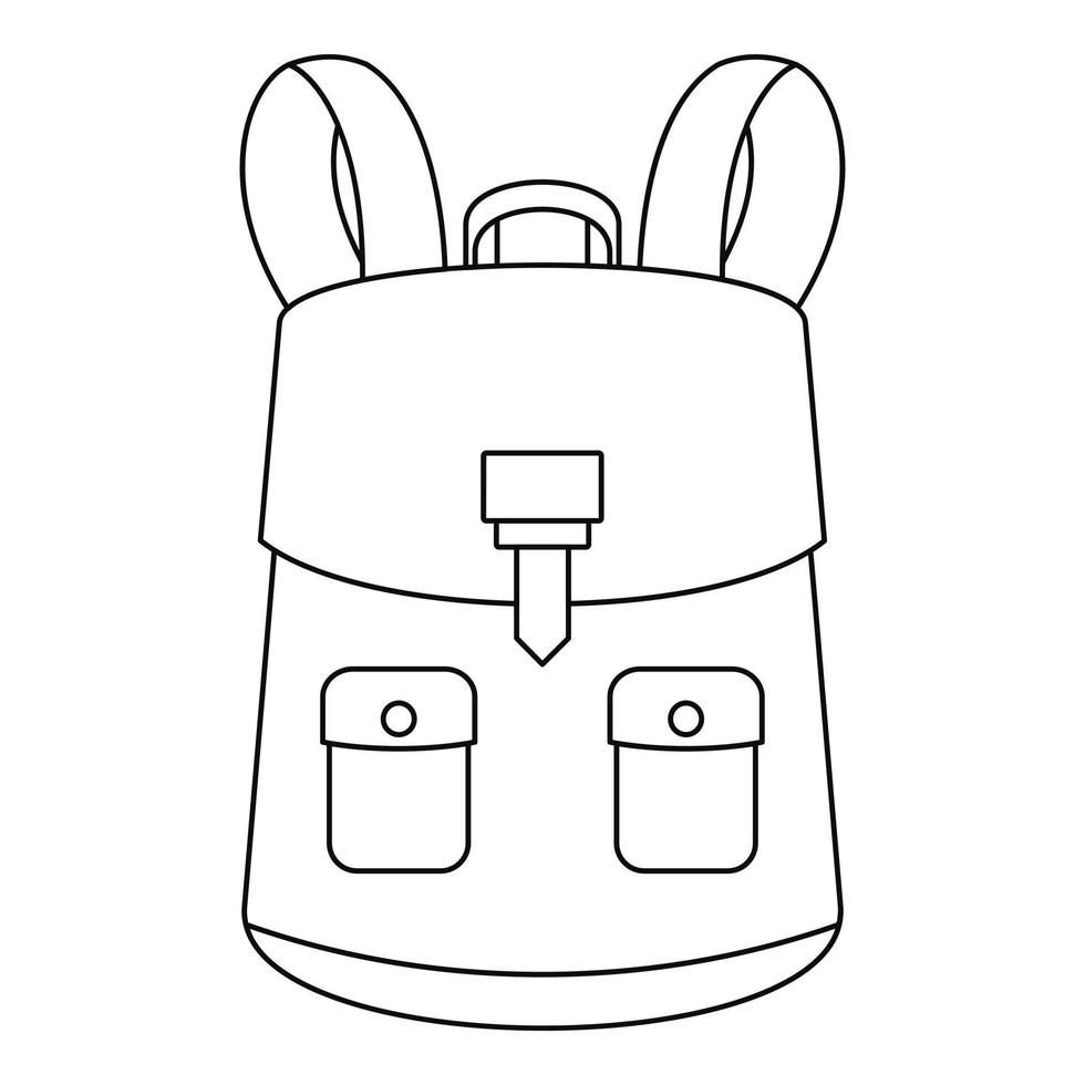 Haversack icon, outline style vector