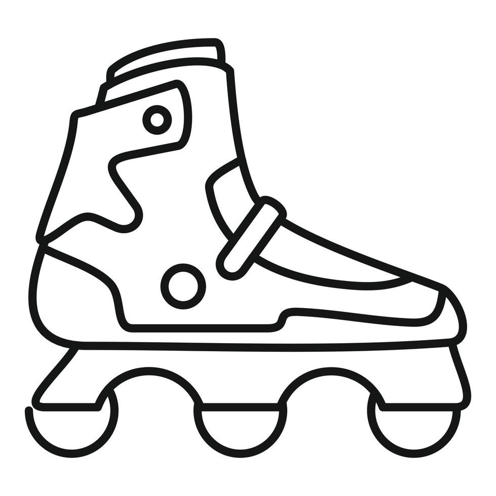 icono de patines en línea para interiores, estilo de esquema vector