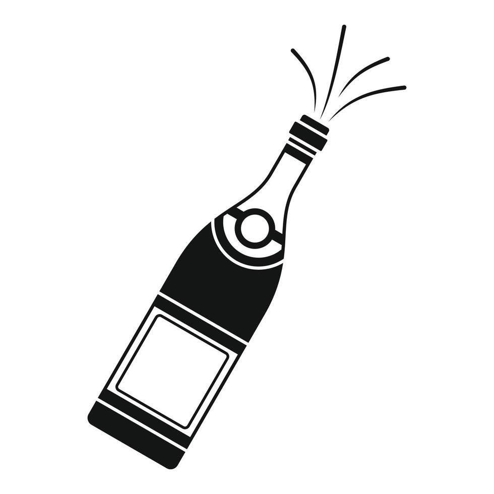 Bottle of champagne icon, simple style vector