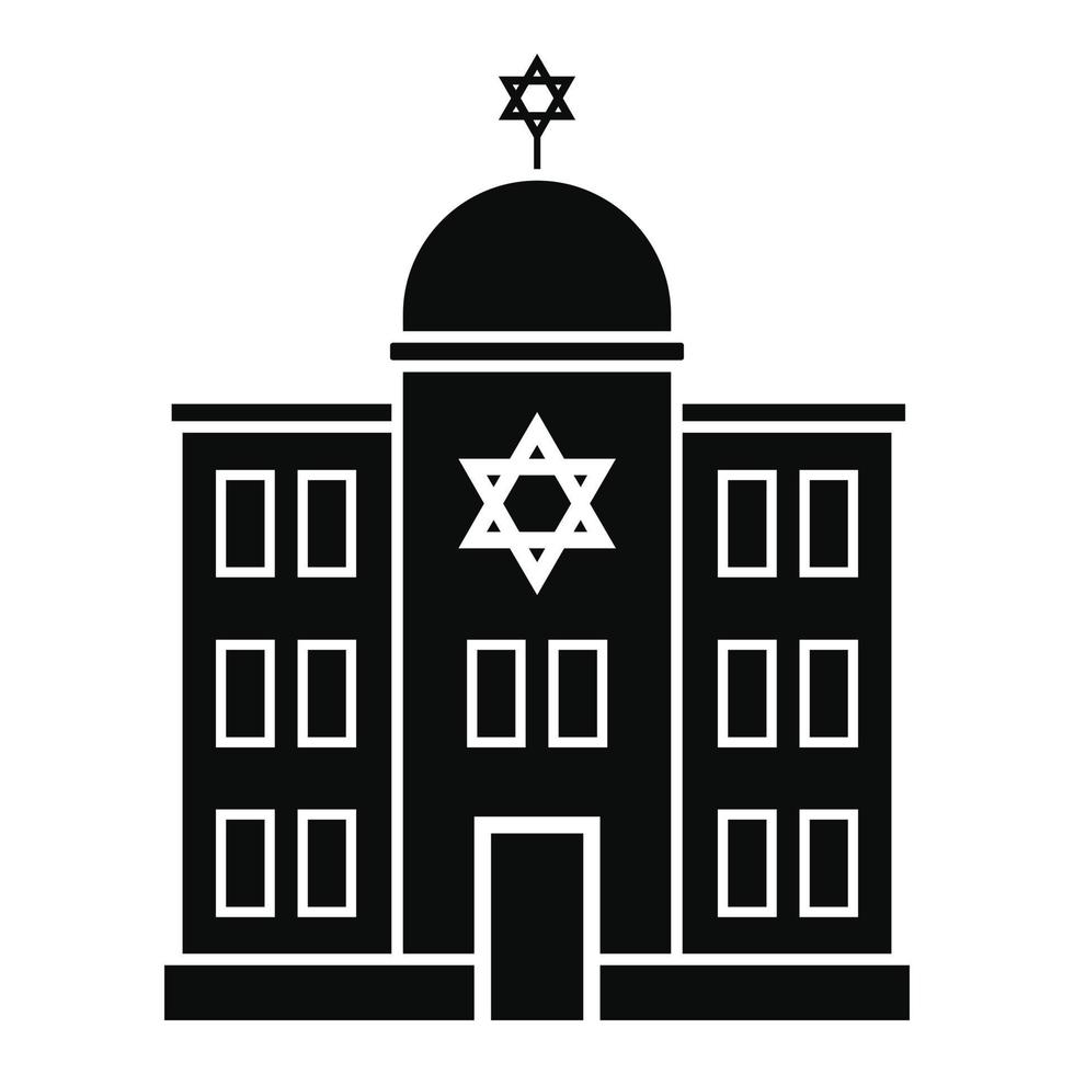 Jewish synagogue icon, simple style vector