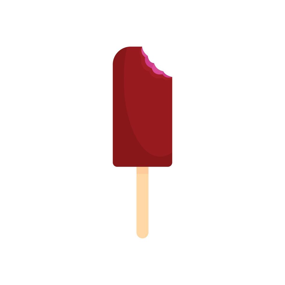 Cherry ice cream icon, flat style vector
