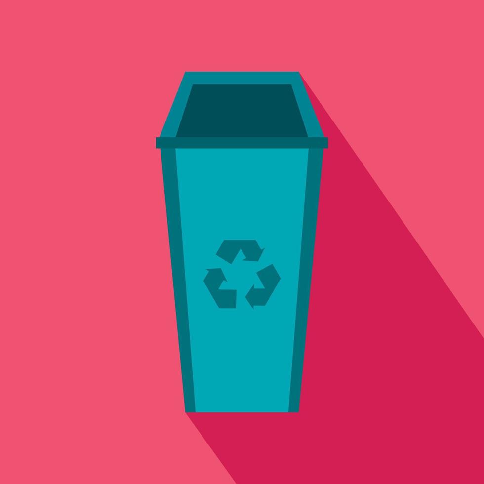 Open trash can icon, flat style vector