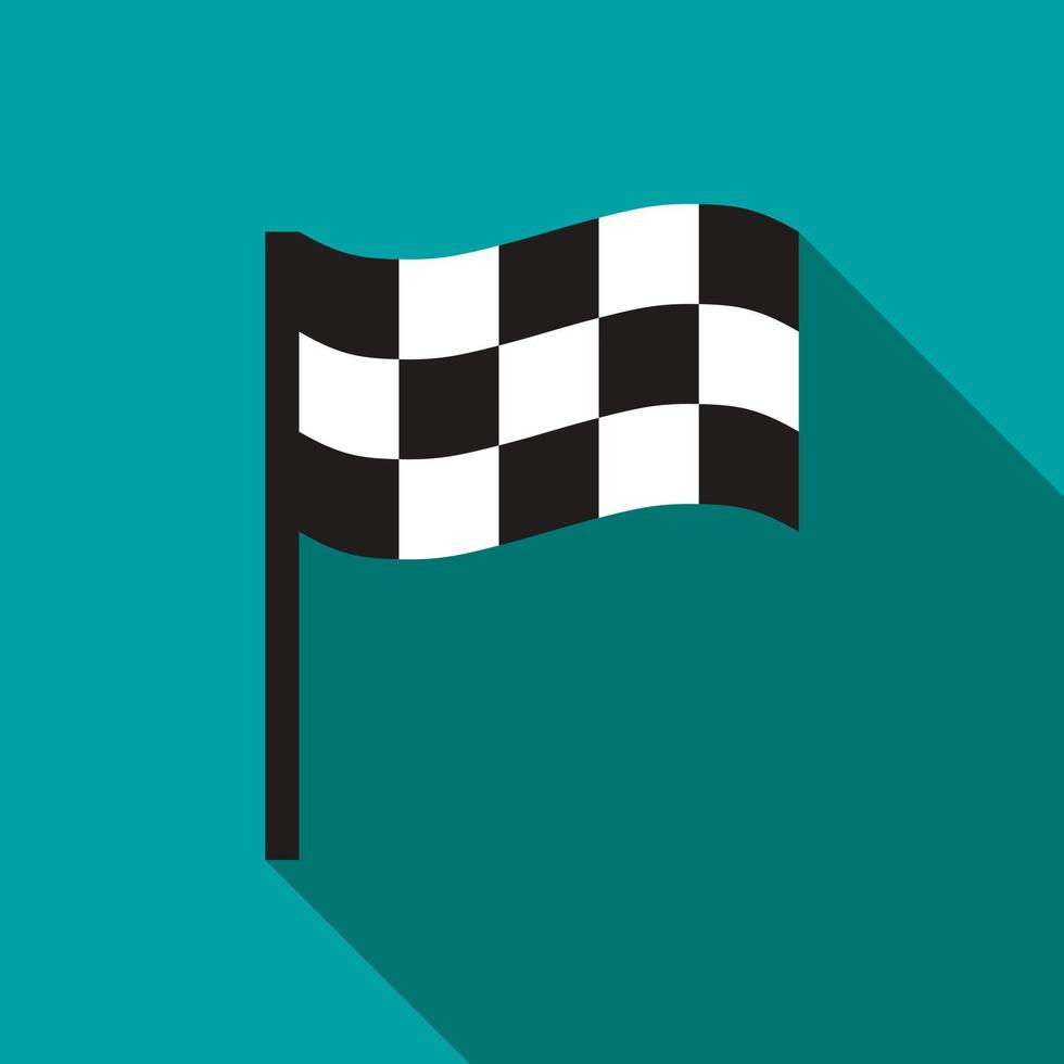 Chequered flag icon, flat style vector