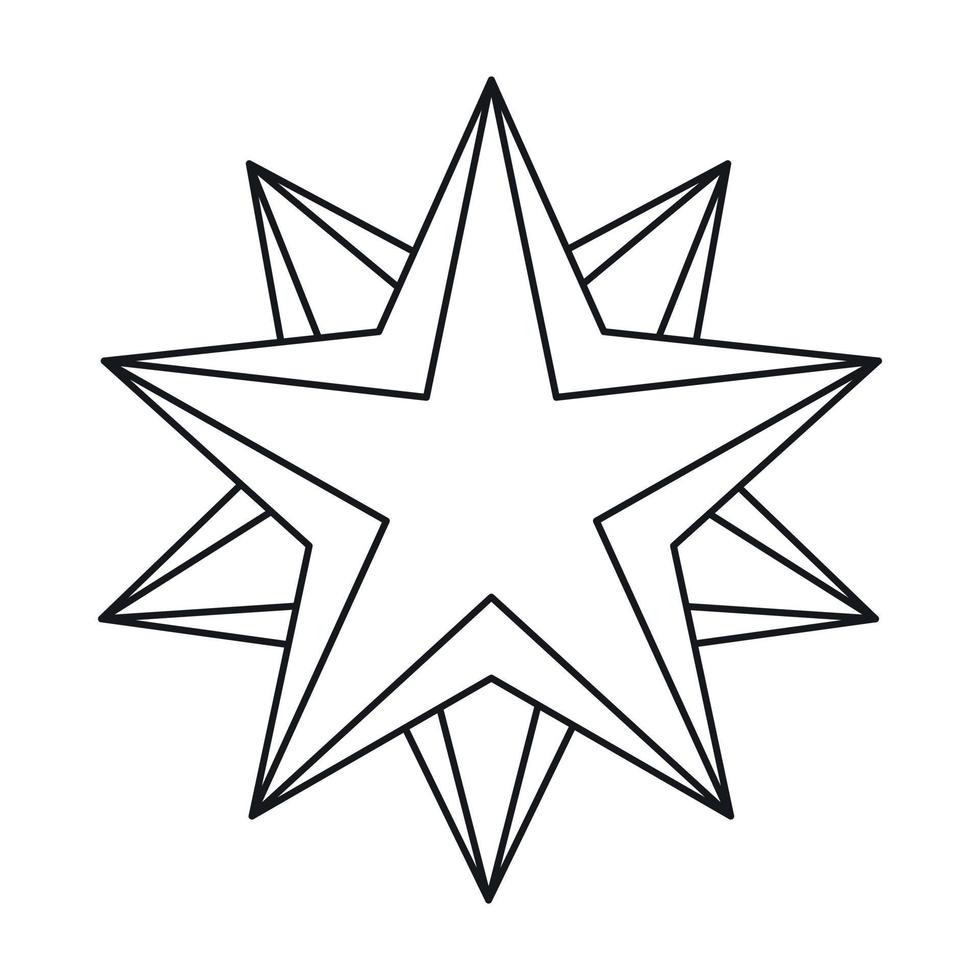 Star icon, outline style vector