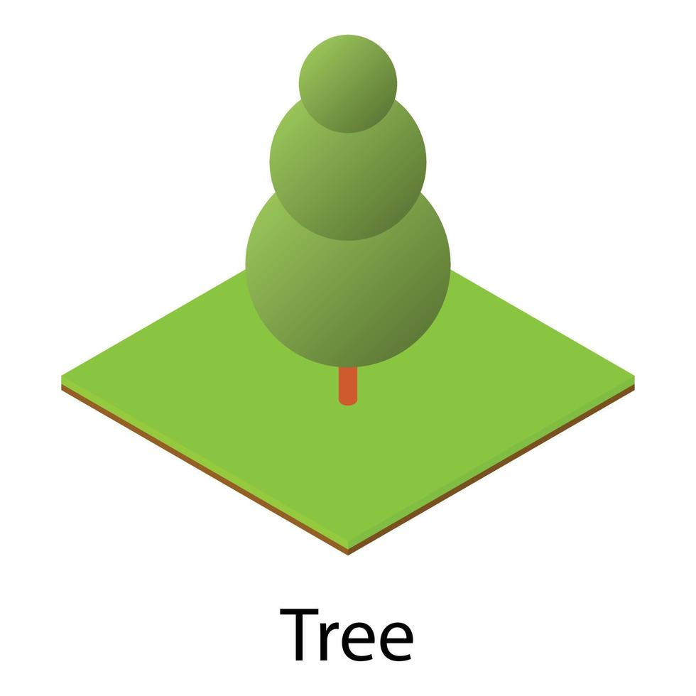 Tree icon, isometric style vector