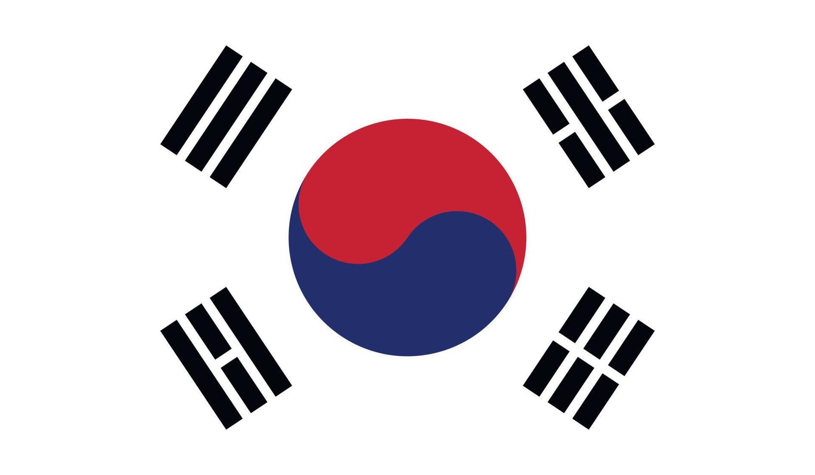 imagen de la bandera de corea del sur vector