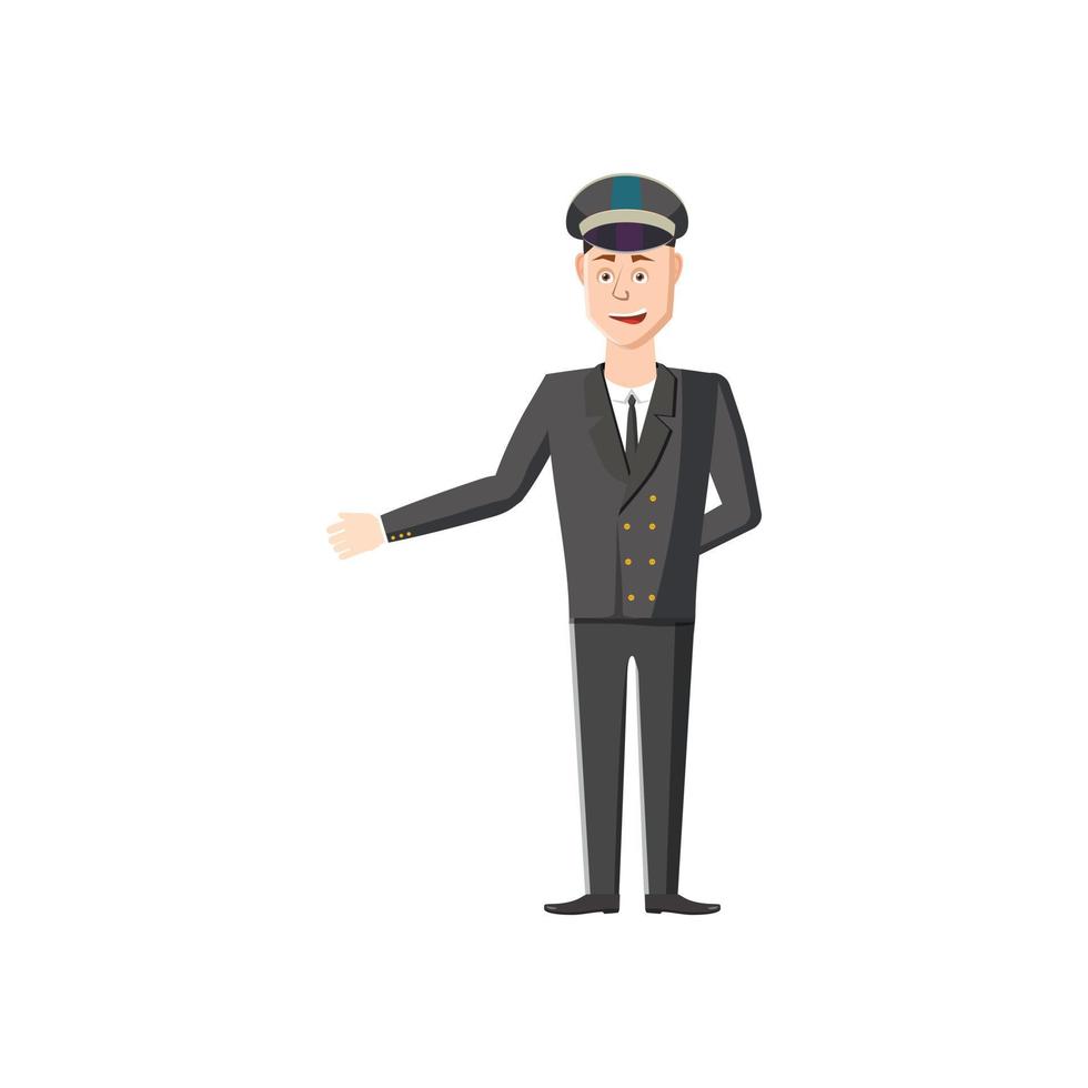 Chauffeur icon in cartoon style vector