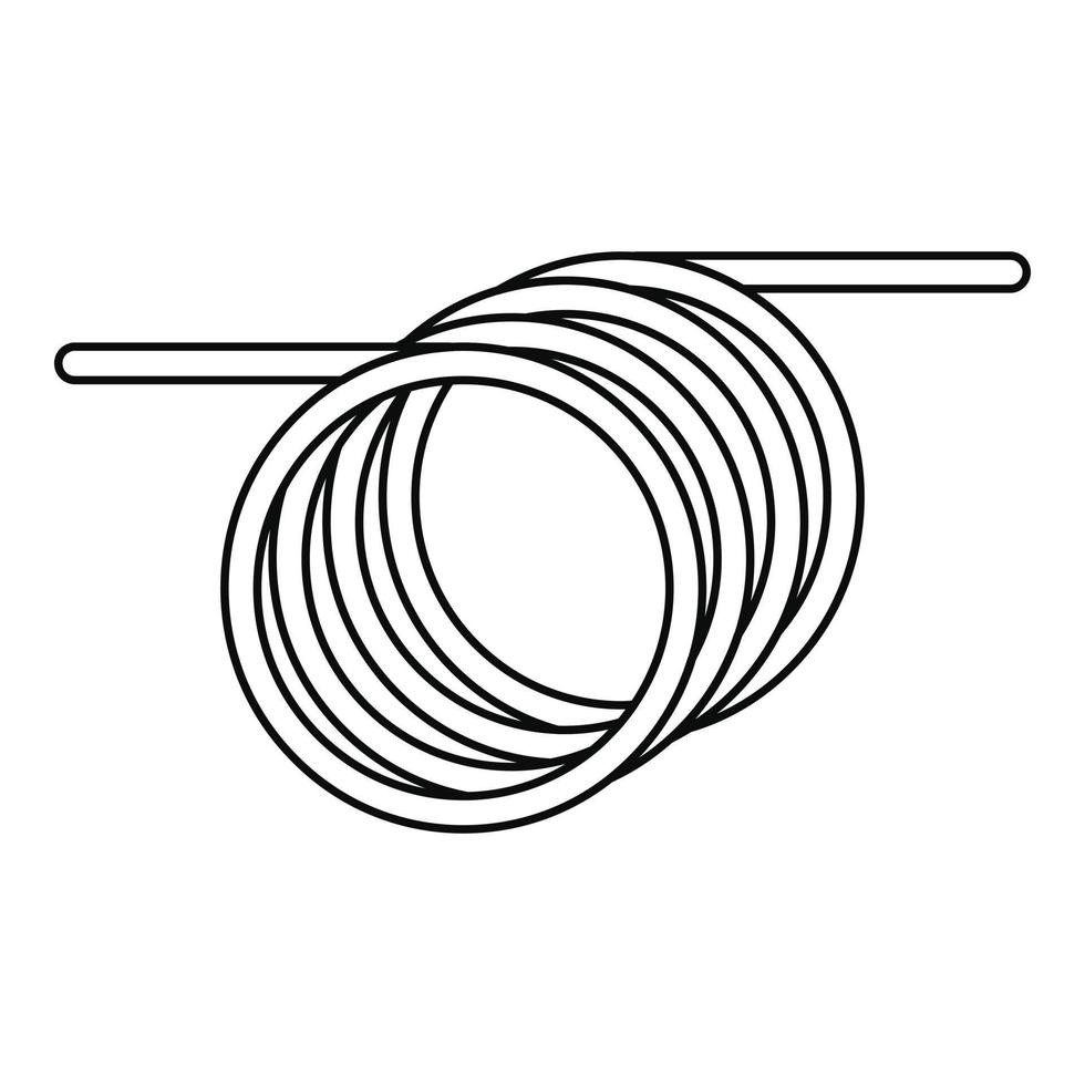 icono de cable espiral, estilo de esquema vector