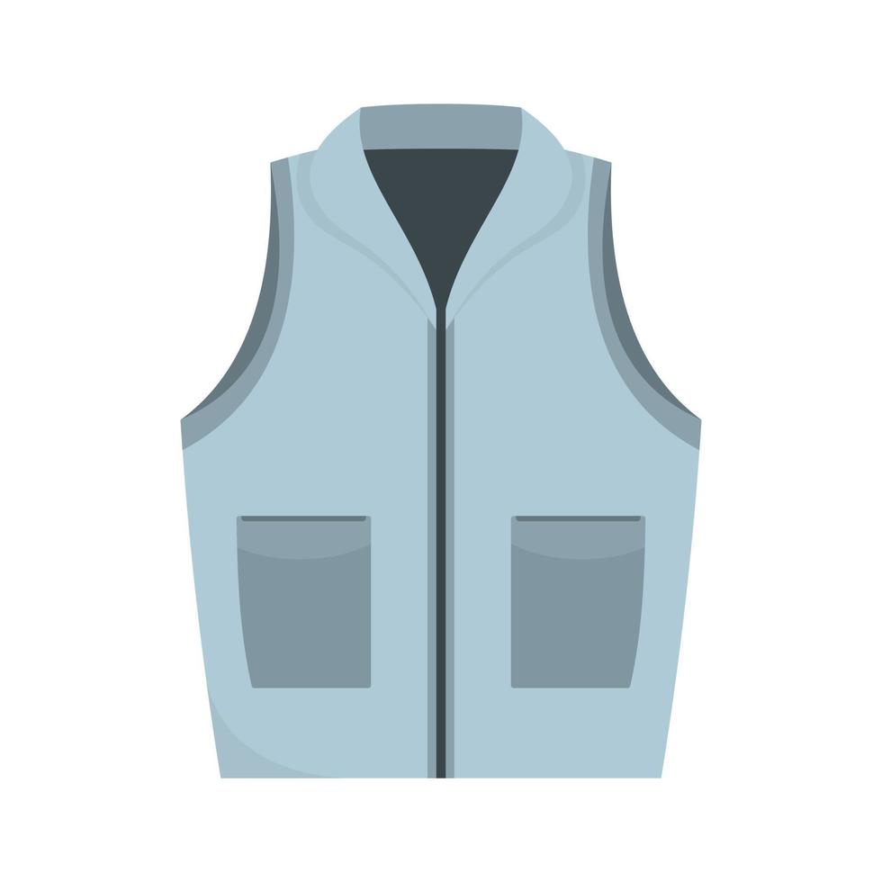Grey vest icon, flat style vector