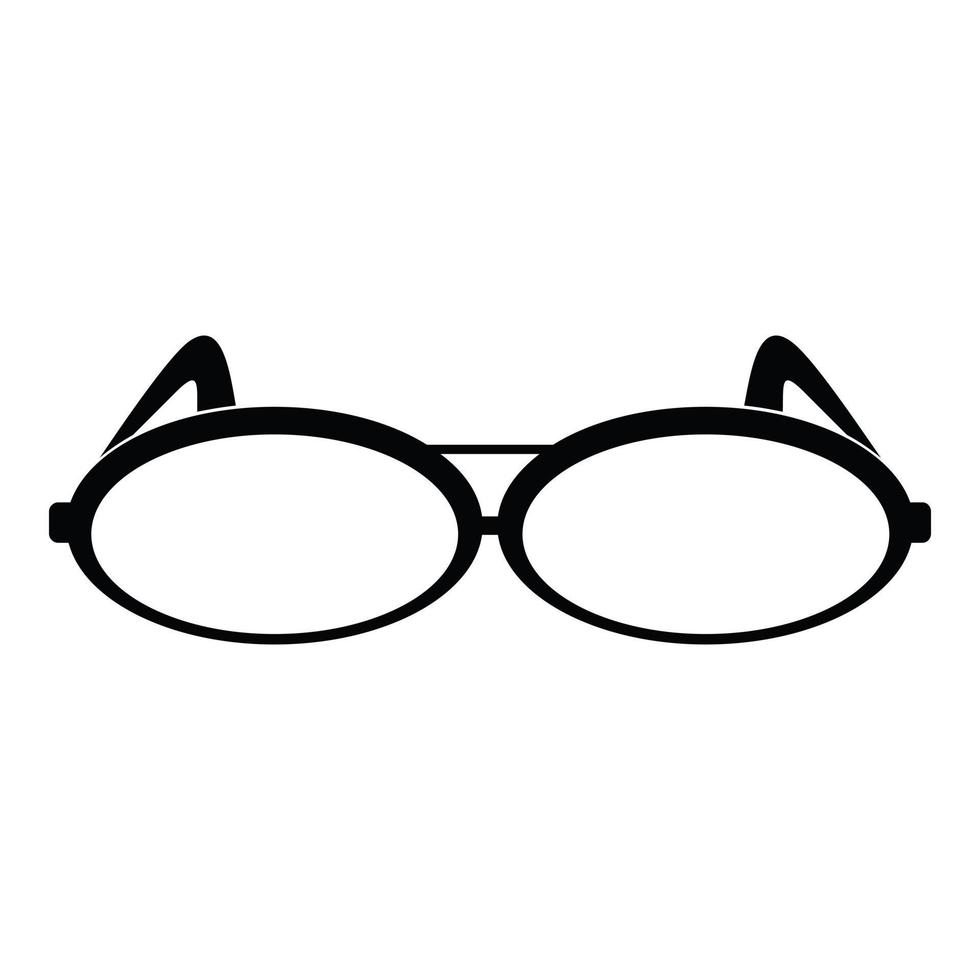 Round eyeglasses icon, simple style. vector