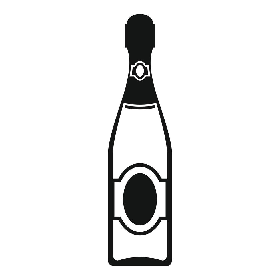icono de champán seco, estilo simple vector