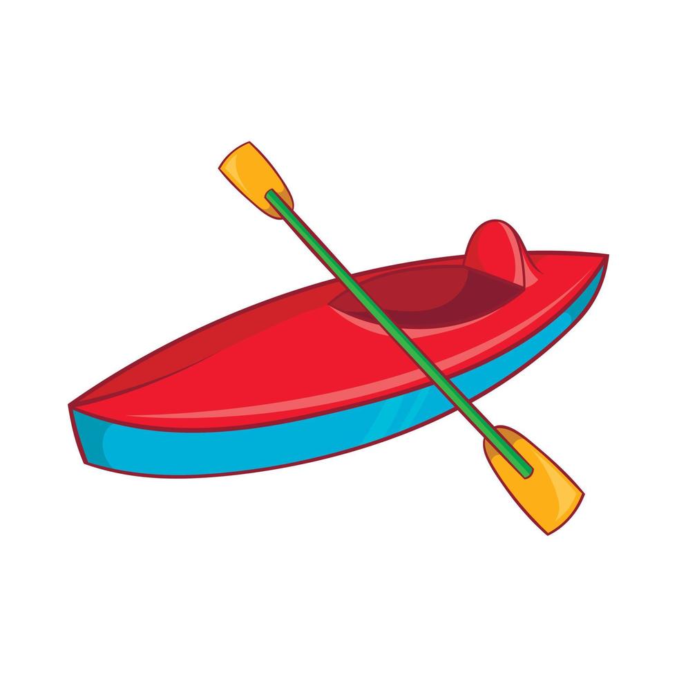 icono de kayak, estilo de dibujos animados vector