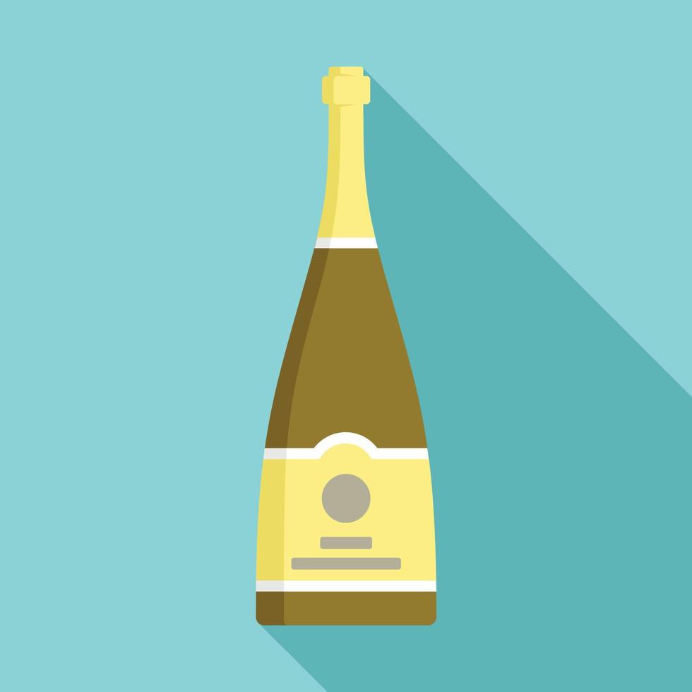 Brown champagne icon, flat style vector