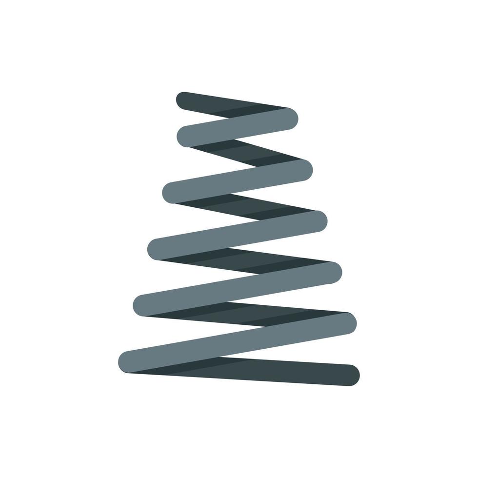 Metal spring coil icon, flat style vector