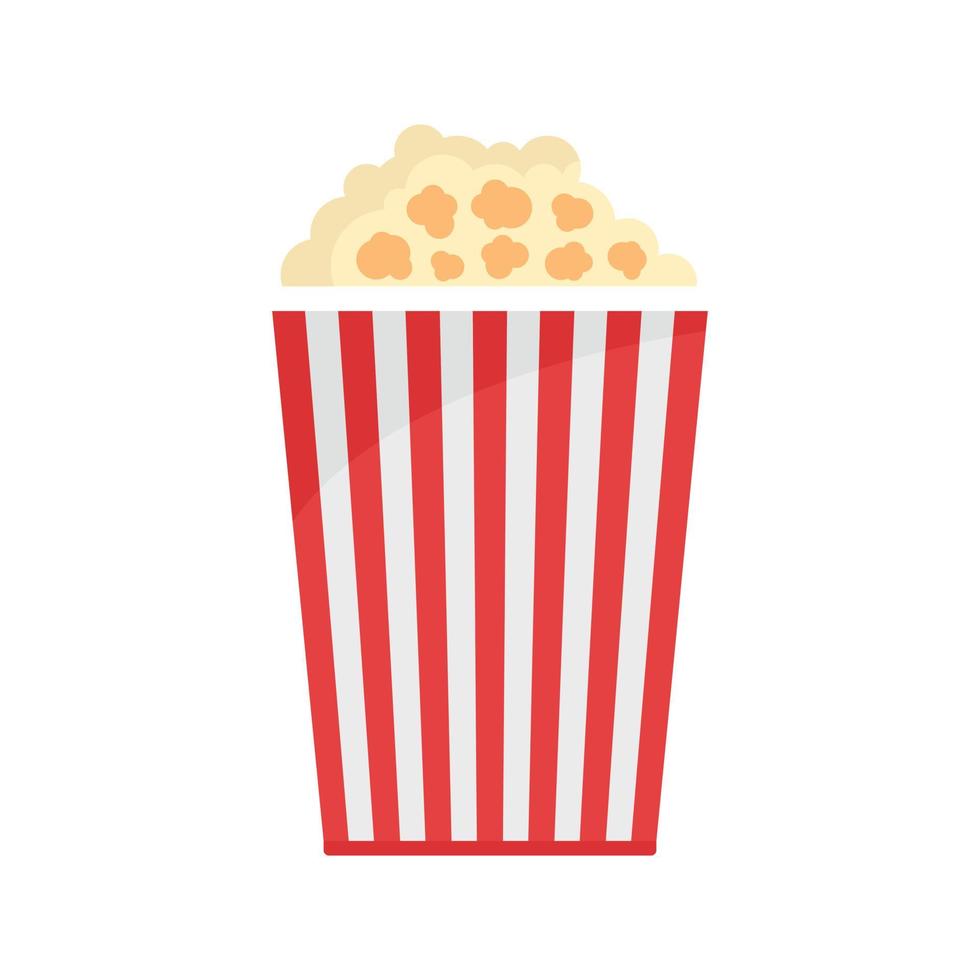 Popcorn box icon, flat style vector