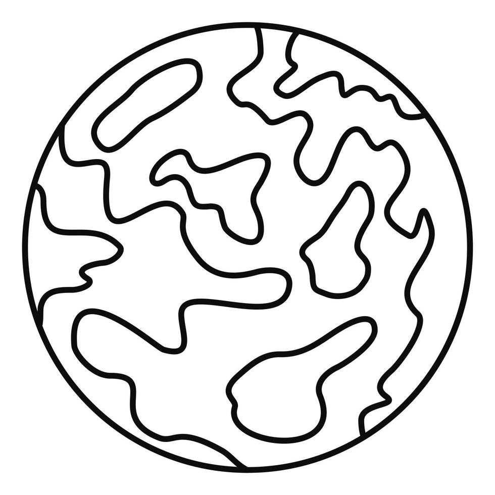 Mars planet icon, outline style vector