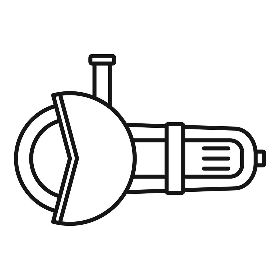 icono de herramienta de amoladora angular, estilo de contorno vector